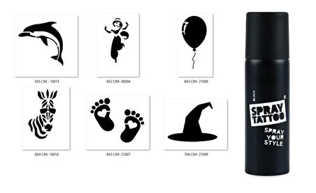 Cadı Zebra Spray Tattoo Geçici Sprey Dövme Seti