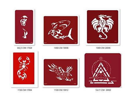 Shark Dragon Geçici Dövme Şablonu Seti Sadece Desen 