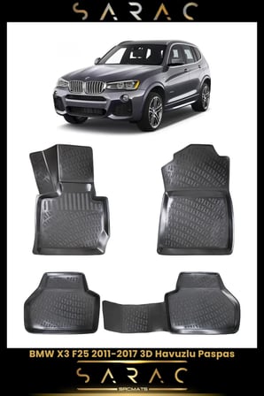 Bmw X3 F25 2015 Model Araca Özel 3d Havuzlu Paspas