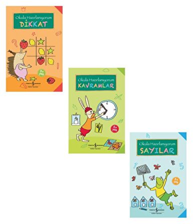 Okula Hazırlanıyorum Seti 3 Kitap Sayılar - Kavramlar - Dikkat