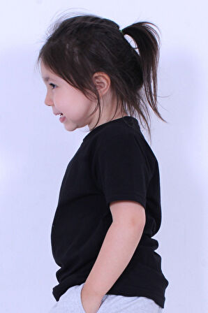 Düz Baskısız Kız Çocuk Beyaz Tişört