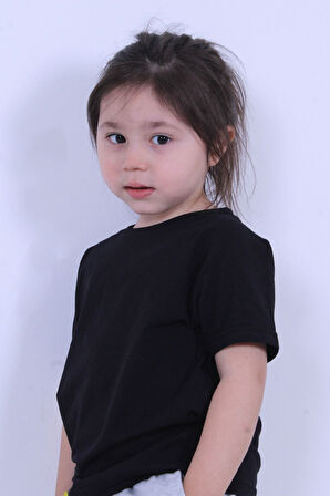 Düz Baskısız Kız Çocuk Beyaz Tişört