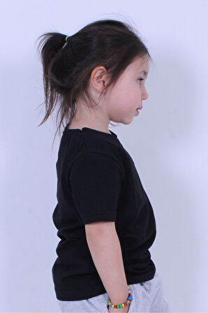 Düz Baskısız Kız Çocuk Beyaz Tişört