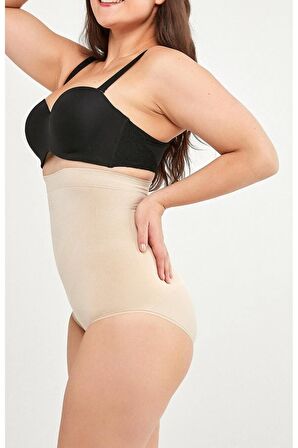 1 Beden Incelten Dikişsiz Sıkılaştırıcı Slip Yüksek Bel Korse 2'li Paket Siyah Renk