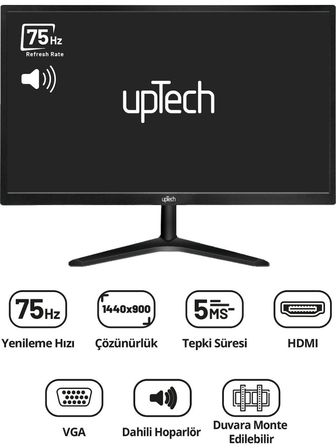 UPTECH 19’’ (48 Ekran) Monitör|Çanaklı/Çanaksız WiFi'li Uydu Alıcısı+TV Askı Aparatı HEDİYE
