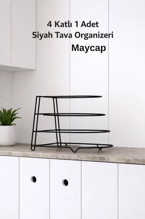 4 Katlı Metal Organizer Tava Rafı