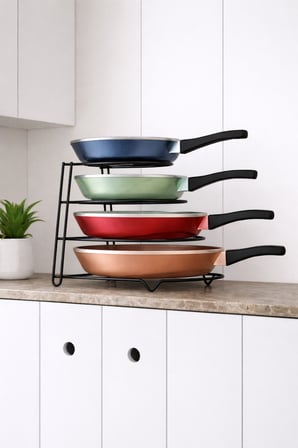 4 Katlı Metal Organizer Tava Rafı