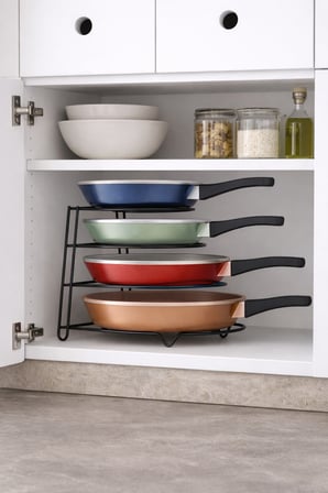 4 Katlı Metal Organizer Tava Rafı