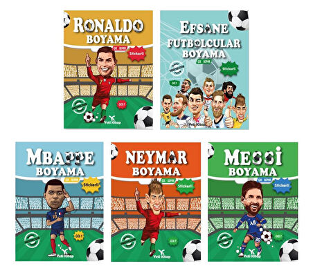 Efsane Futbolcular Boyama Kitabı Seti 5 Kitap