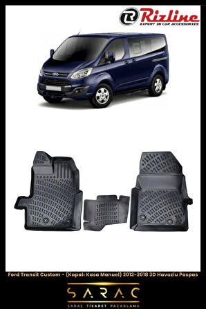 Rizline Ford Transit Custom (Kapalı Kasa) 2016 Model 3D Havuzlu Paspas