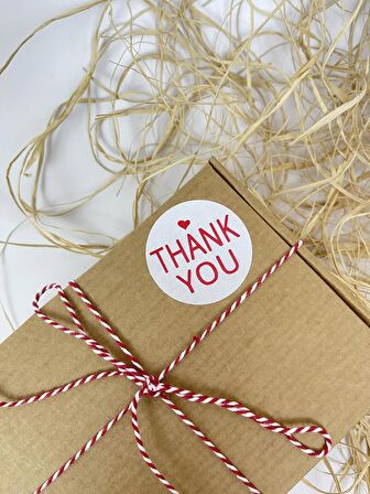 Thank You Kalpli 40 mm Beyaz Yuvarlak Sticker Etiket 120 Adet