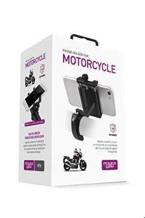 Powerway MT15 Bisiklet Scooter ve Motosiklet İçin Dayanıklı Gidon Uyumlu Telefon Tutucu Alüminyum 