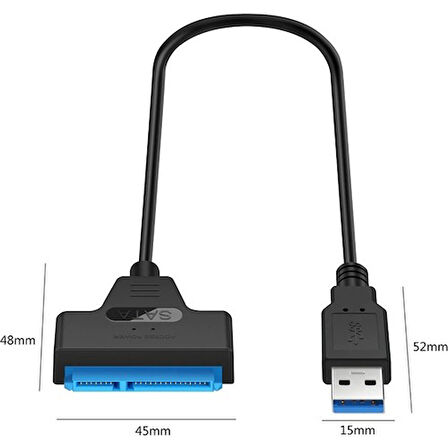 Pmr USB 3.0 2.5 Inç Sata SSD ve HDD Harddisk Kablosu 30CM