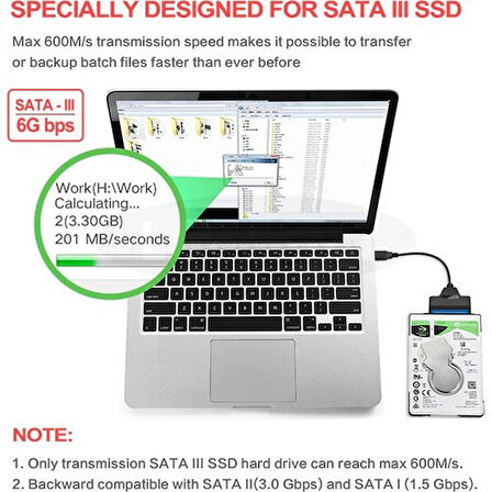 Pmr USB 3.0 2.5 Inç Sata SSD ve HDD Harddisk Kablosu 30CM