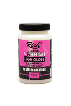 Rich Multi Decor Chalked 500ml Antik Beyaz Akrilik Boya Parlak Vernik High Gloss 250 Cc Fırça Set