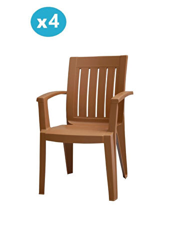 Omnipazar MT-GF175 Cometa Plastik Bahçe Balkon Sandalye 4'lü Set 