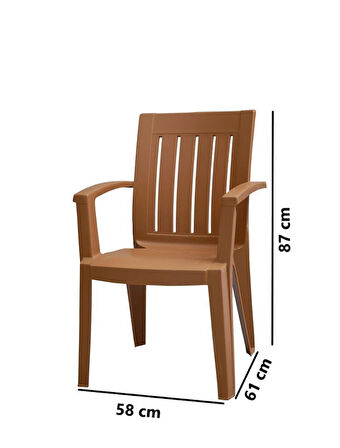 Omnipazar MT-GF175 Cometa Plastik Bahçe Balkon Sandalye 4'lü Set 