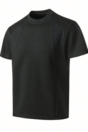 Erkek Tişört Basic Bisiklet Yaka Tişört Rahat Kesim Dökümlü Günlük Spor Tshirt