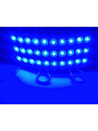Mavi Modül Mercekli 3 Ledli Kablolu Parmak Led 12 v 5 adet