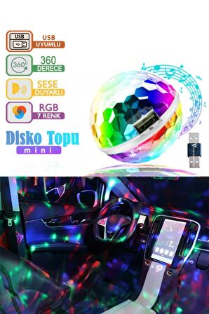 Sese Duyarlı Usb Rgb Ledli Disco Topu Disko Topu 5w