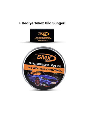 SMX WAX 150 ml SERAMİK KATKILI + HEDİYE TAKOZ CİLA SÜNGERİ