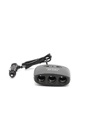 Enerji Soketi Çakmaklık Çoğaltıcı 3 Girişli Çift Usb'li 12v-24v 120w