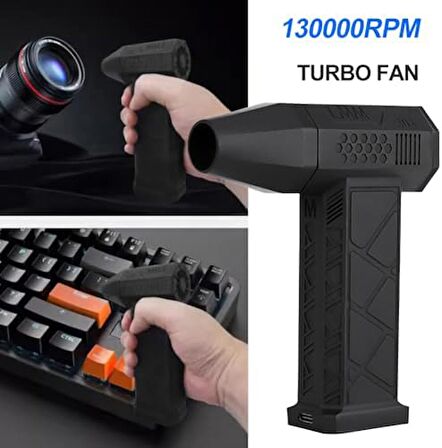 Mini Turbo Jet Fan, 130000 RPM Şarj Edilebilir Turbo Şiddetli Fan, Fırçasız Motor Jet Fan