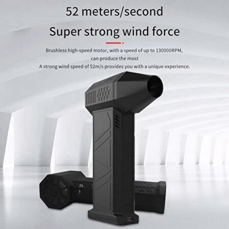 Mini Turbo Jet Fan, 130000 RPM Şarj Edilebilir Turbo Şiddetli Fan, Fırçasız Motor Jet Fan