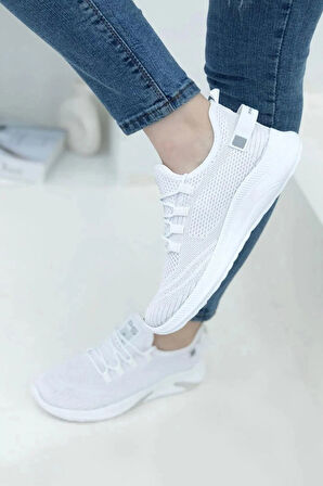 Kadın Sneaker Casual Rahat Bağcıklı Fileli Triko Spor Ayakkabı 1021-101-0014