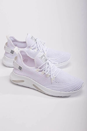 Kadın Sneaker Casual Rahat Bağcıklı Fileli Triko Spor Ayakkabı 1021-101-0014