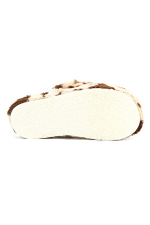 Kadın Desenli Peluş Yumuşak Hafif Ses Yapmayan Kaymaz Taban Çeyiz Bohça Kışlık Ev Terliği 1021-127-0004