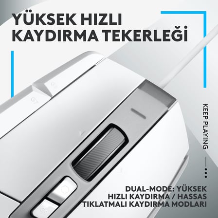 Logitech G G502 X Kablolu Hero 25k Sensörlü Yüksek Performanslı Oyuncu Mouse - Beyaz