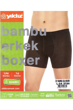3'lü Gri Bambu Erkek Boxer 322