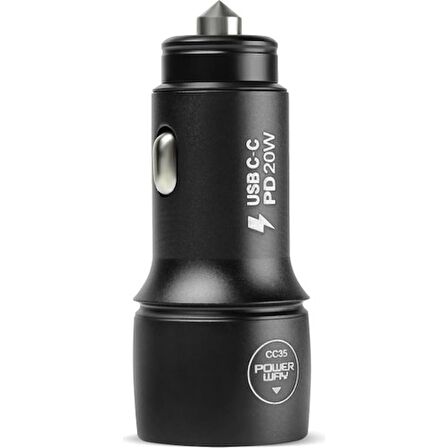 Powerway PD20W 3100 Amper Type-C To Lıghtıng Hızlı Şarj Araç Şarj Seti CC35