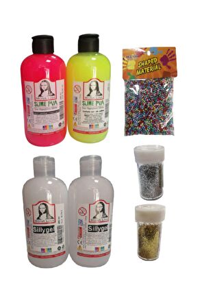 Slime Slaym Yapma Seti 250ml* 4 adet + Toz Sim 2 Adet + Köpük