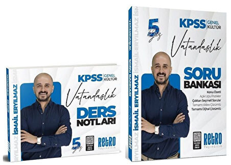 Retro 2026 KPSS Vatandaşlık 5Yüz Ders Notları + Soru Bankası 2 li Set - İsmail Eryılmaz Retro Yayıncılık