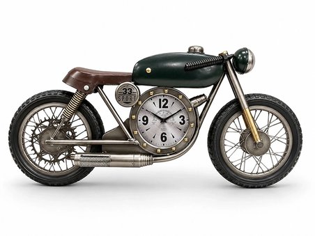 Motosiklet Tasarımlı Metal Duvar Saati Alk5792