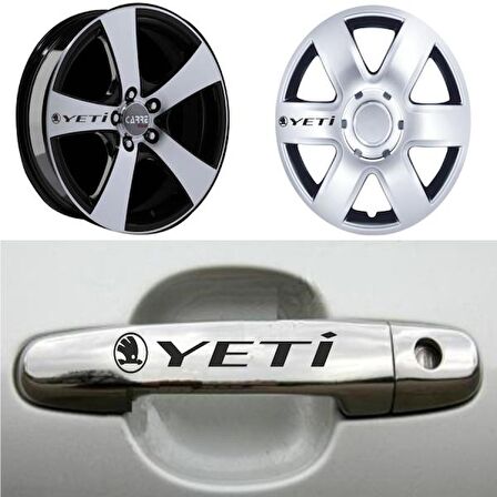 Yeti Kapı Kolu Jant Sticker (10 Adet) Etiket Yapıştırma Z202