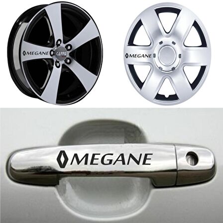 Megane Kapı Kolu Jant Sticker (10 Adet) Etiket Yapıştırma Z121