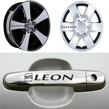 Leon Kapı Kolu Jant Sticker (10 Adet) Etiket Yapıştırma Z111