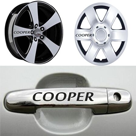 Cooper Kapı Kolu Jant Sticker (10 Adet) Etiket Yapıştırma Z51