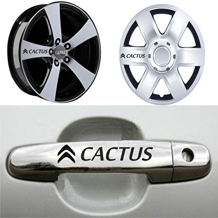 Cactus Kapı Kolu Jant Sticker (10 Adet) Etiket Yapıştırma Z30