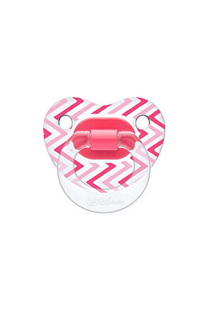 Wee Baby Şeffaf Desenli Damaklı Emzik No:3 - PEMBE