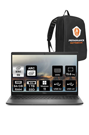 DELL Latitude 3550 Ultra 5 125U 64GB 1TB SSD 15.6'' FHD W11H Taşınabilir Bilgisayar & PER4 ÇANTA