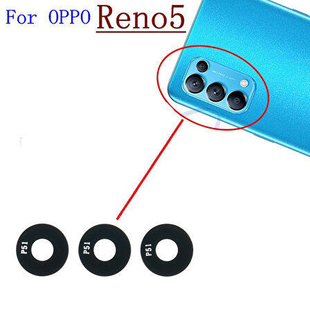 Tkgz Oppo Reno 5 Arka Kamera Camı Lens Yapışkanlı