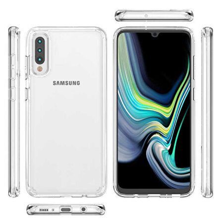 Gpack Samsung Galaxy A50 Kılıf Coss Şeffaf Sert KapakNano Glass