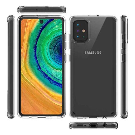 Gpack Samsung Galaxy A51 Kılıf Coss Şeffaf Sert KapakNano Glass