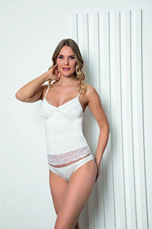 Kadın Siyah Dantelli Penye Atlet Külot ve Kaşkorse Set L.4.0.2.L.0.03