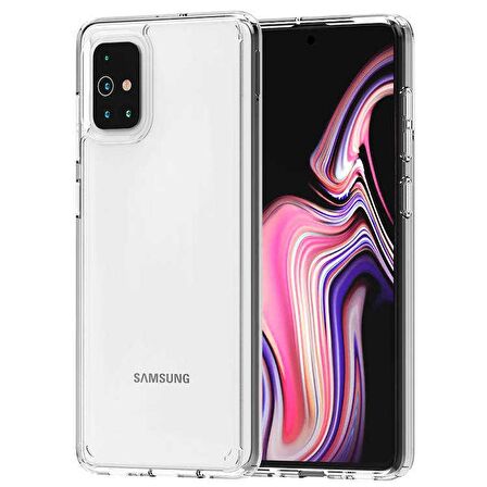 Gpack Samsung Galaxy A71 Kılıf Coss Şeffaf Sert KapakNano Glass