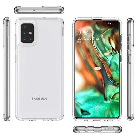 Gpack Samsung Galaxy A71 Kılıf Coss Şeffaf Sert KapakNano Glass